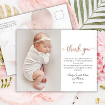 Minimalistische Rose Gold Script Baby Foto Vielen 