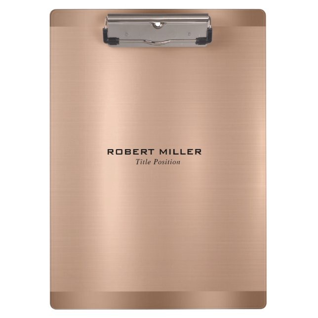 Minimalistische Rose-Gold-Textur Klemmbrett (Vorderseite)