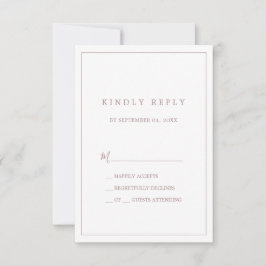 Minimalistische Rose Gold Typografie Einfache RSVP