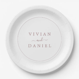 Minimalistische Rose Gold Wedding Cake Paper Plate Pappteller