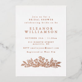 Minimalistische Rose Goldenes Foil Botanisches Bra Folieneinladung