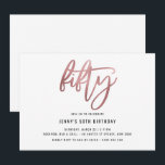 Minimalistische Rose Goldfoil 50. Geburtstagsfeier Einladung<br><div class="desc">Diese minimalistische 50. Geburtstagsfeier lädt mit einer auffälligen Goldfolie der Rose '50' zum Verweilen ein. Bitte beachten Sie, dass die Goldfolie der Rose nur eine Textur ist, keine echte Folie. Für eine erweiterte Anpassung dieses Designs, z.B. das Ändern des Layouts, des Schriftartes oder der Textgröße, klicken Sie bitte auf den...</div>