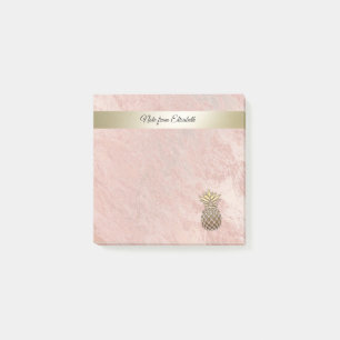 Minimalistische Rose Goldmarmor Ananas Post-it Klebezettel