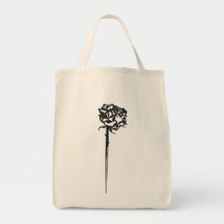 Minimalistische Rose mit Dornen-Tasche Tragetasche