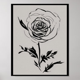 Minimalistische Rose Poster