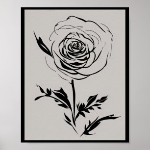 Minimalistische Rose Poster