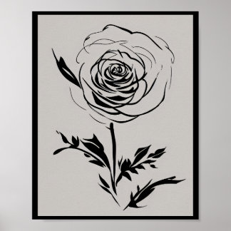 Minimalistische Rose Poster