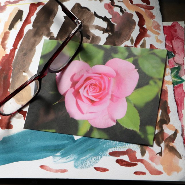 Minimalistische Rose Rosa Valentine Postkarte (Von Creator hochgeladen)