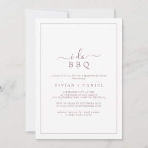 Minimalistische Roségold-Ich-heirate-BBQ-Hochzeits Einladung