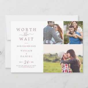 Minimalistische Roségold-Wert-des-Wartens-Covid-3- Save The Date