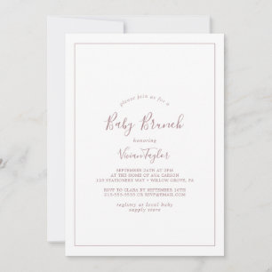 Minimalistische roségoldene Babysch brunch-Einladu Einladung