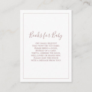 Minimalistische Rosen-Gold-Bücher-für-Baby-Karte Begleitkarte