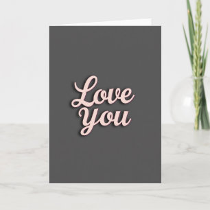 Minimalistische Rosen-Gold-Love-You-Karte Karte