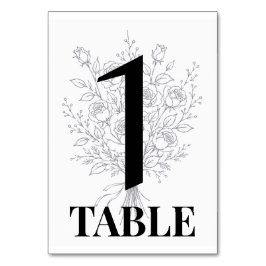 Minimalistische Rosen-Hochzeitstisch-Nummern Tischnummer