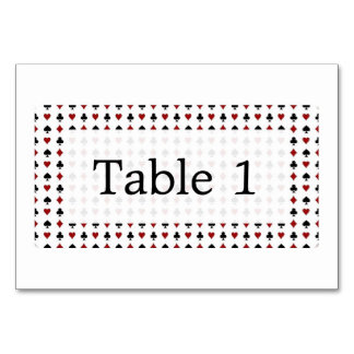 Minimalistische Rot-Weiß-Schwarz-Symbole für Spiel Tischnummer