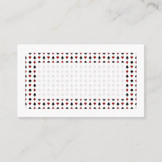 Minimalistische rot-weiß-schwarze Spielkartensymbo Platzkarte