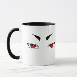 Minimalistische rote Anime-Augen-Tasse Tasse