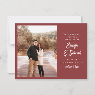 Minimalistische rote flache Fotografie Save The Date