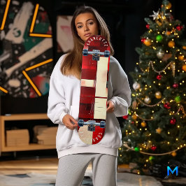 Minimalistische rote geometrische abstrakte Muster Skateboard