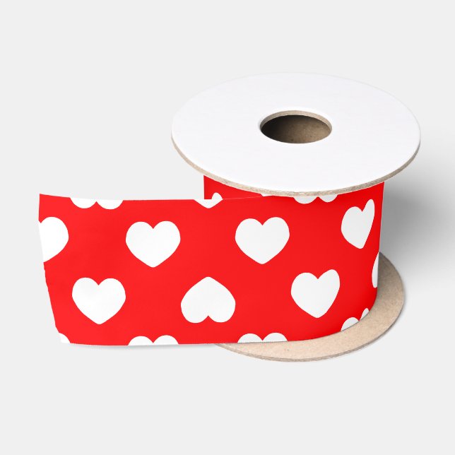 Minimalistische rote Herzen Satinband (Spule)
