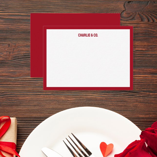 Minimalistische Rote Rose, Single-Grenze, personal Mitteilungskarte (Von Creator hochgeladen)