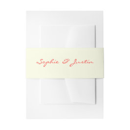 Minimalistische rote Schrift Hochzeit Einladungsbanderole