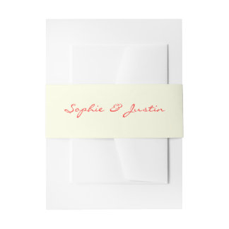 Minimalistische rote Schrift Hochzeit Einladungsbanderole