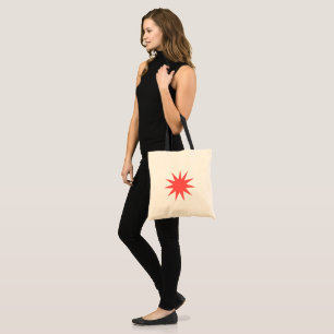 Minimalistische rote Sternburst-Cream-Tasche - Mod Tragetasche