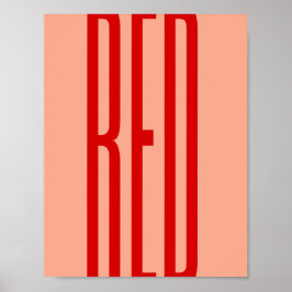 Minimalistische rote Typografie Poster