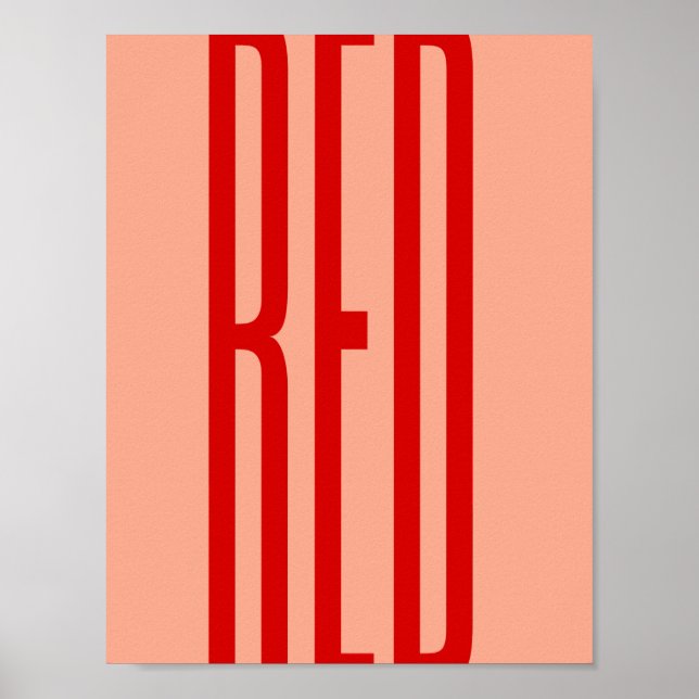 Minimalistische rote Typografie Poster (Vorne)