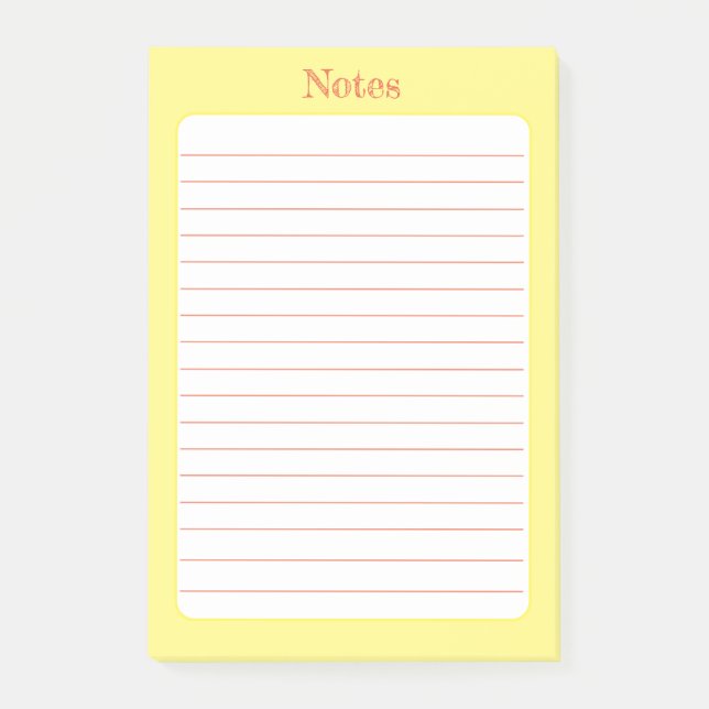 Minimalistische Rottonetten Post-it Klebezettel (Vorderseite)