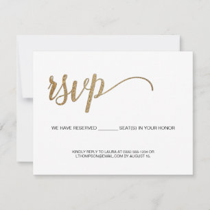 Minimalistische RSVP Gold ausfüllbare reservierte Karte