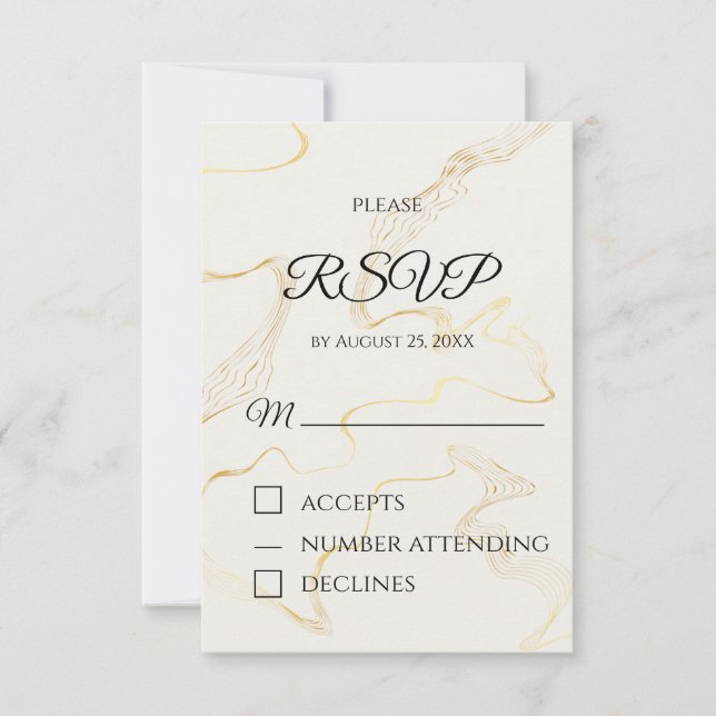 Minimalistische RSVP-Karte | Elegante Hochzeit RSVP Karte (Vorderseite)