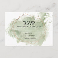 Minimalistische RSVP-Karte für grünes Wasser