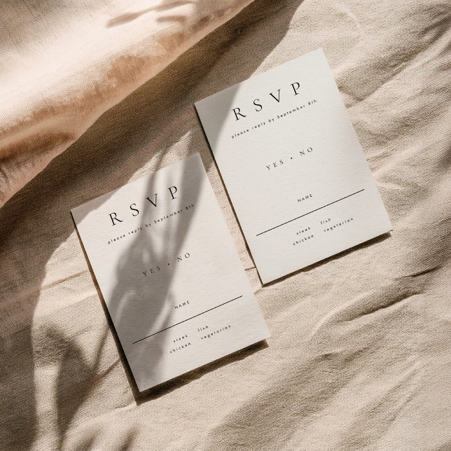 Minimalistische RSVP-Karte mit Wahlmöglichkeit RSVP Karte (Von Creator hochgeladen)