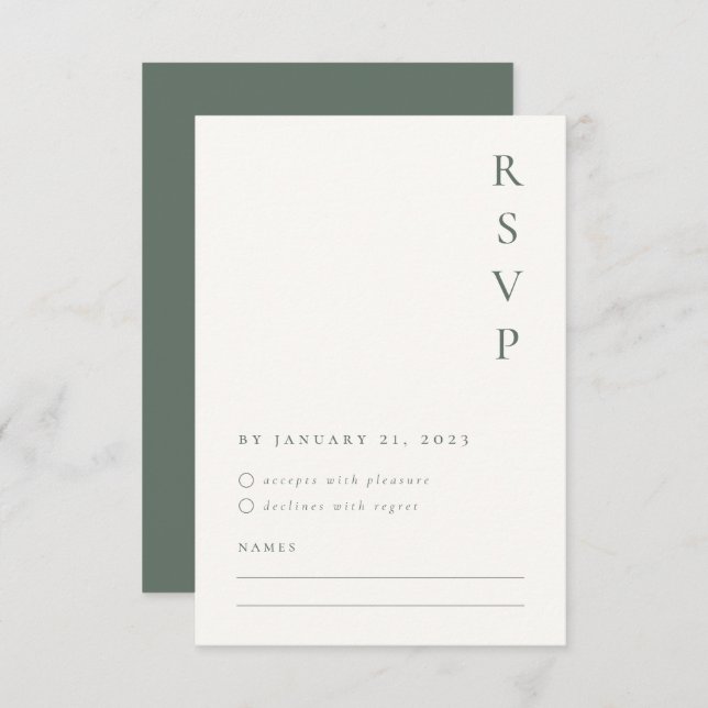 Minimalistische RSVP-Karte RSVP Karte (Vorne/Hinten)