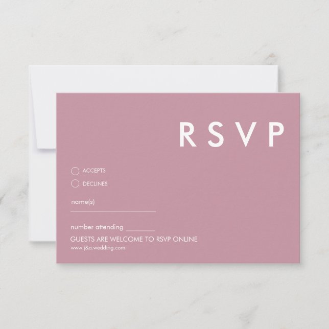 Minimalistische RSVP-Karten für Hochzeiten Einladung (Vorderseite)
