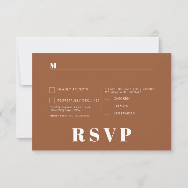 Minimalistische RSVP-Karten für Hochzeiten Einladung (Vorderseite)