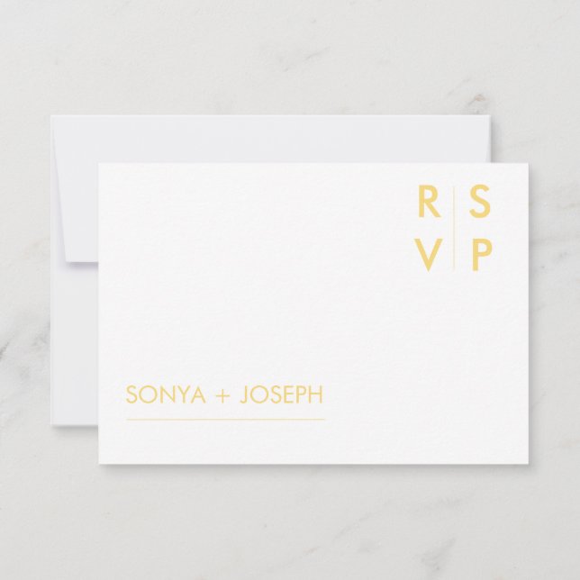 Minimalistische RSVP-Karten für Hochzeiten Einladung (Rückseite)