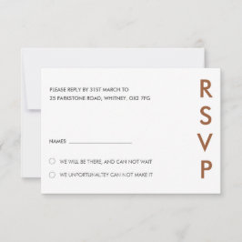 Minimalistische RSVP-Karten für Hochzeiten Einladung