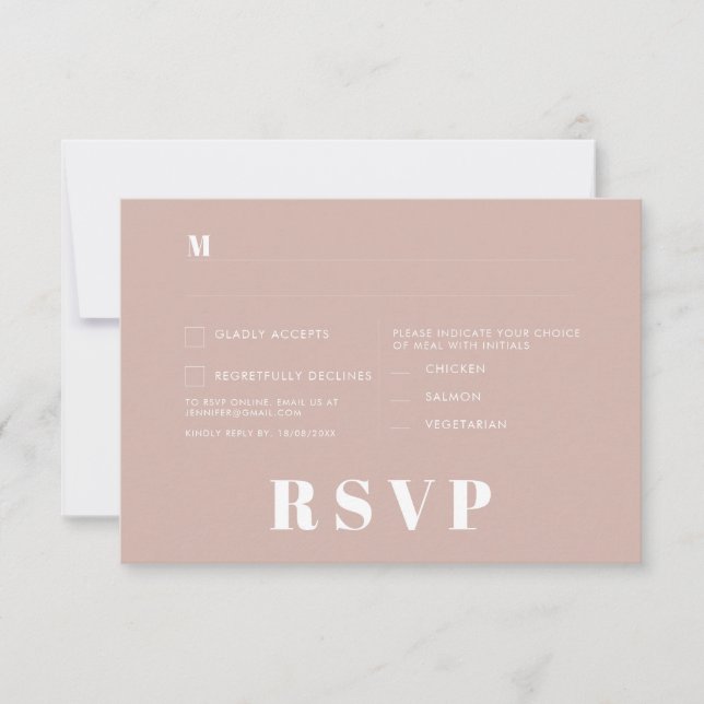 Minimalistische RSVP-Karten für Hochzeiten Einladung (Vorderseite)