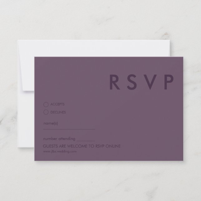 Minimalistische RSVP-Karten für Hochzeiten Einladung (Vorderseite)
