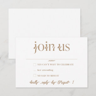 Minimalistische RSVP-Karten für Hochzeiten Einladung