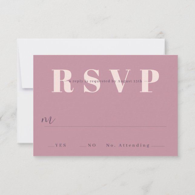 Minimalistische RSVP-Karten für Hochzeiten Einladung (Rückseite)