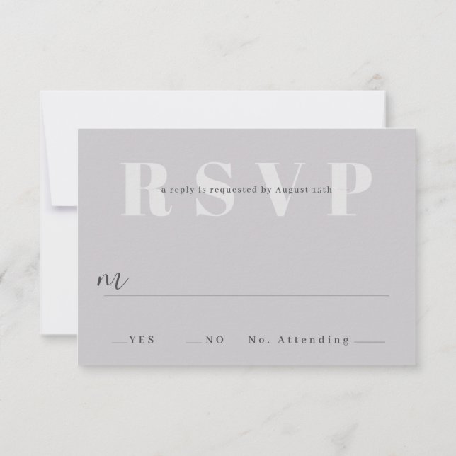 Minimalistische RSVP-Karten für Hochzeiten Einladung (Rückseite)