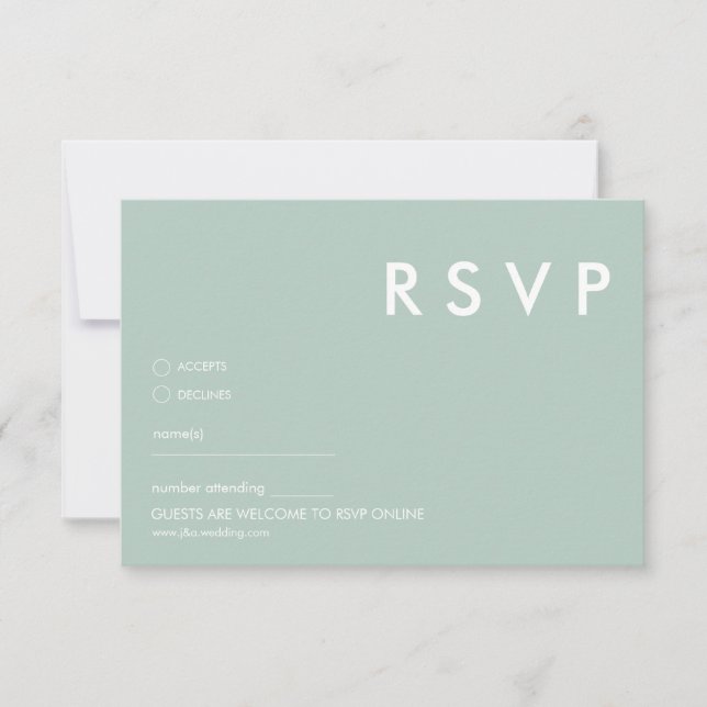 Minimalistische RSVP-Karten für Hochzeiten Einladung (Vorderseite)