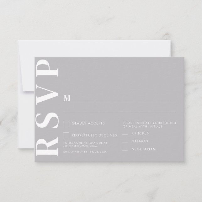 Minimalistische RSVP-Karten für Hochzeiten Einladung (Vorderseite)