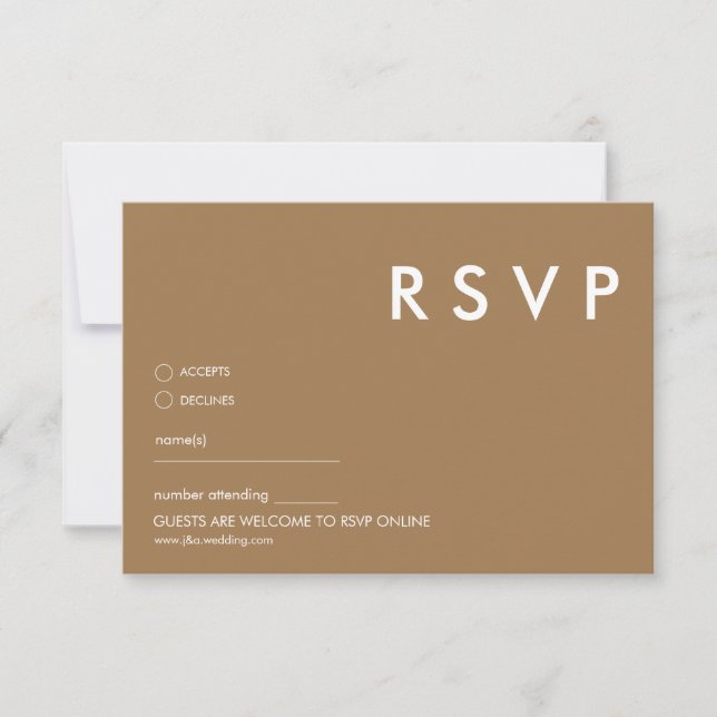 Minimalistische RSVP-Karten für Hochzeiten Einladung (Vorderseite)