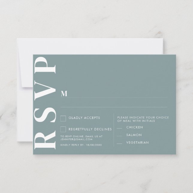Minimalistische RSVP-Karten für Hochzeiten Einladung (Vorderseite)