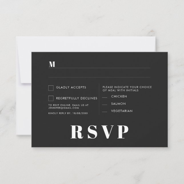 Minimalistische RSVP-Karten für Hochzeiten Einladung (Vorderseite)